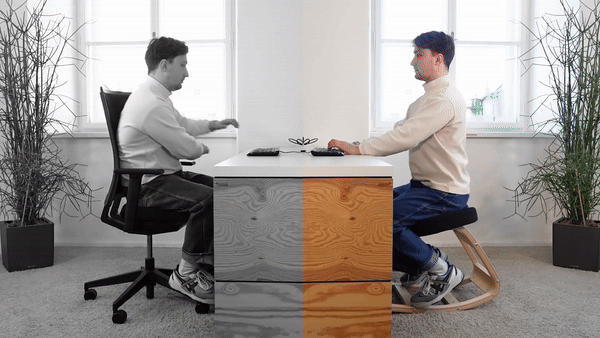 Comparison between conventional sitting and the NOBEL kneeling position